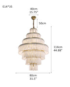 Stairwell Luxury Modern LED High Ceiling Large Alabaster Chandelier by Bling Lighting Studio