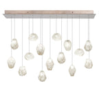 Vitrina Natural Quartz Stone Drop Linear Chandelier by Bling Lighting Studio