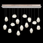 Vitrina Natural Quartz Stone Drop Linear Chandelier by Bling Lighting Studio