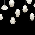 Vitrina Natural Quartz Stone Drop Linear Chandelier by Bling Lighting Studio