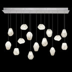 Vitrina Natural Quartz Stone Drop Linear Chandelier by Bling Lighting Studio