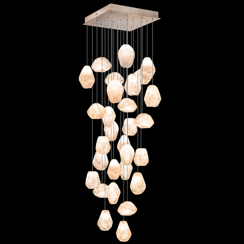 Vitrina Natural Quartz Stone Drop 30-Light Chandelier by Bling Lighting Studio