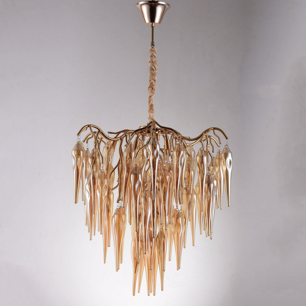 Glacier Organic Branch Round Chandelier by Bling Lighting Studio