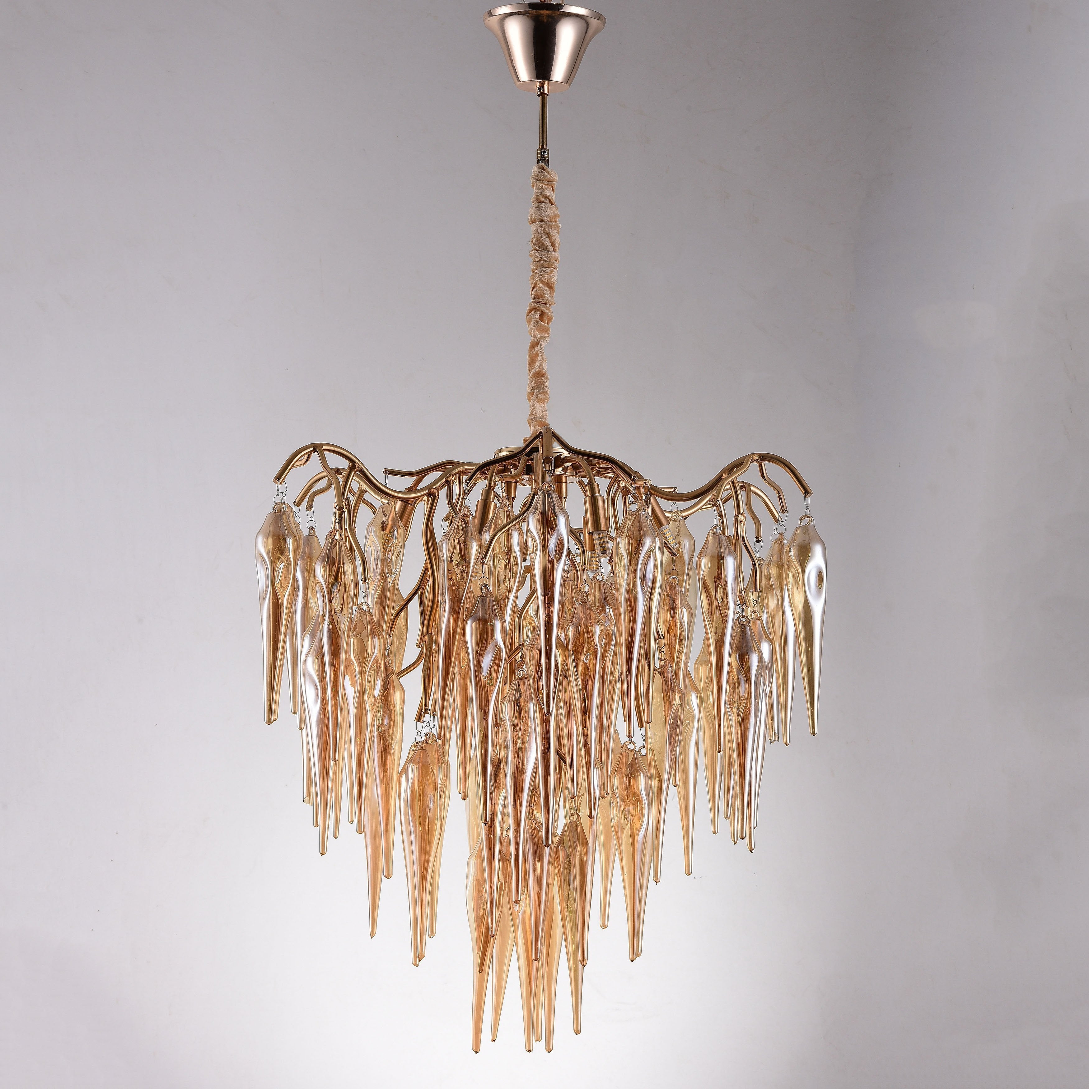 Glacier Organic Branch Round Chandelier by Bling Lighting Studio