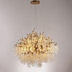 Organic Branch Round Penny Chandelier by Bling Lighting Studio