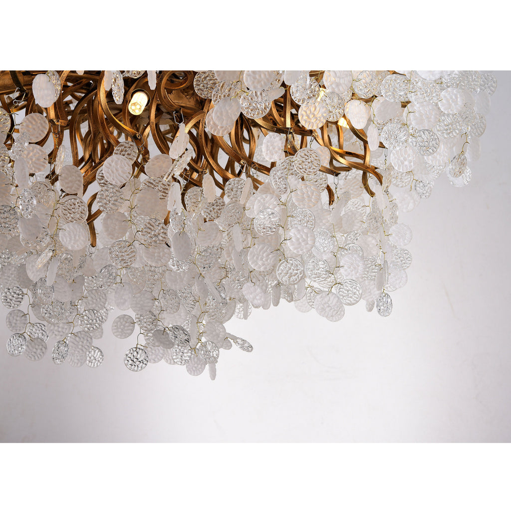 Organic Branch Round Penny Chandelier by Bling Lighting Studio