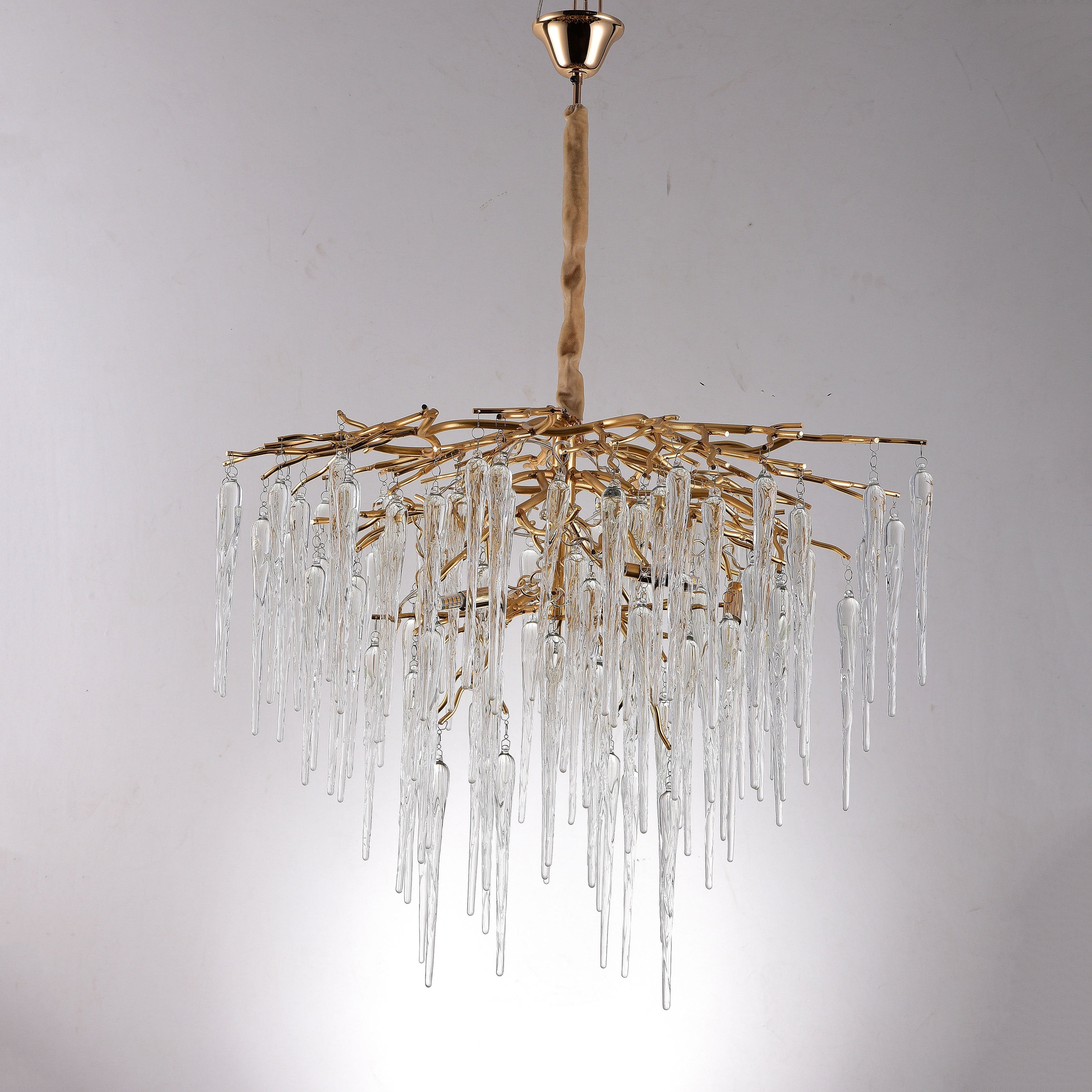 Glacier Organic Branch Round Chandelier by Bling Lighting Studio