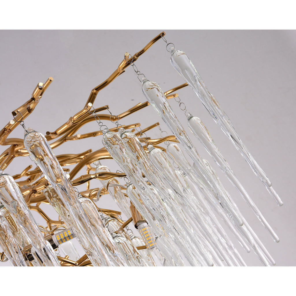 Glacier Organic Branch Round Chandelier by Bling Lighting Studio