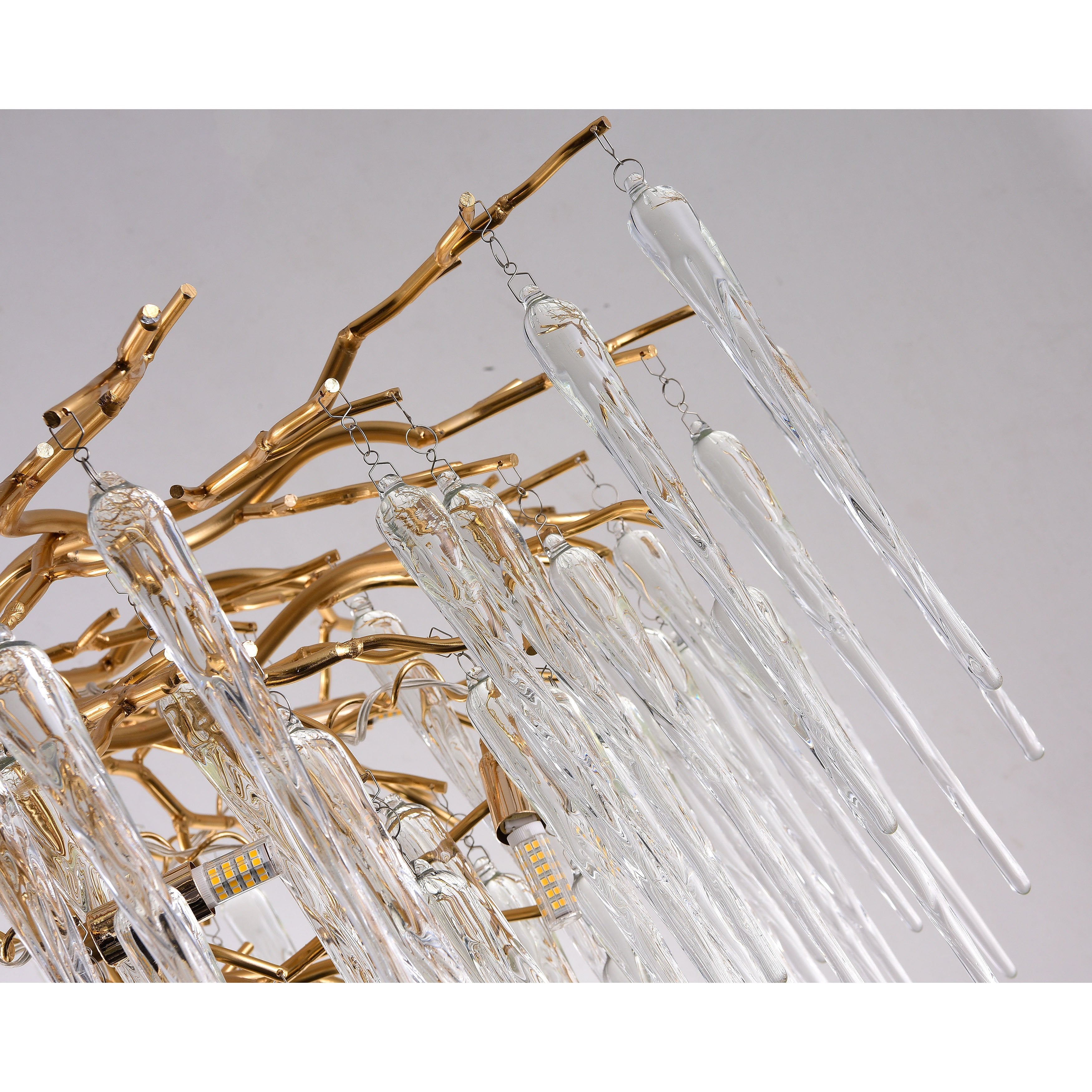 Glacier Organic Branch Round Chandelier by Bling Lighting Studio