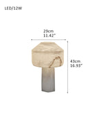 Nature Inspired Cylinder White Alabaster Short Table Lamp 8in for bedroom
