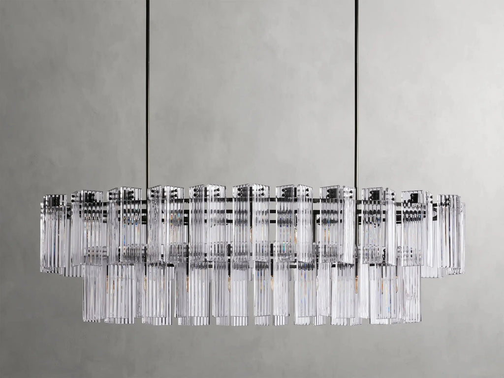 Delsie Oval Art Glass Chandelier 51''63''72''L