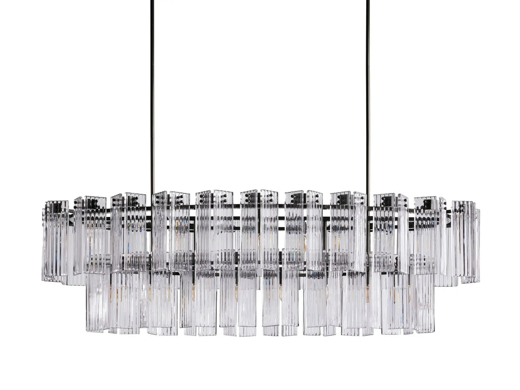 Delsie Oval Art Glass Chandelier 51''63''72''L