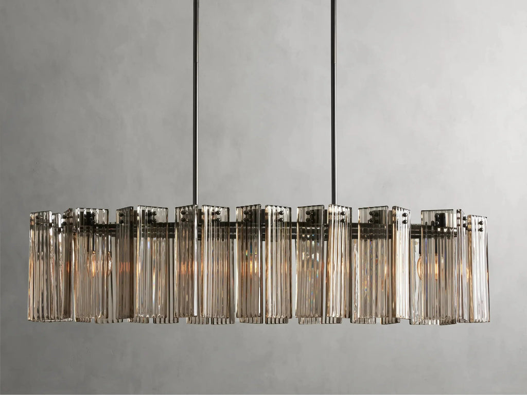 Delsie Oval Art Glass Chandelier 51''63''72''L