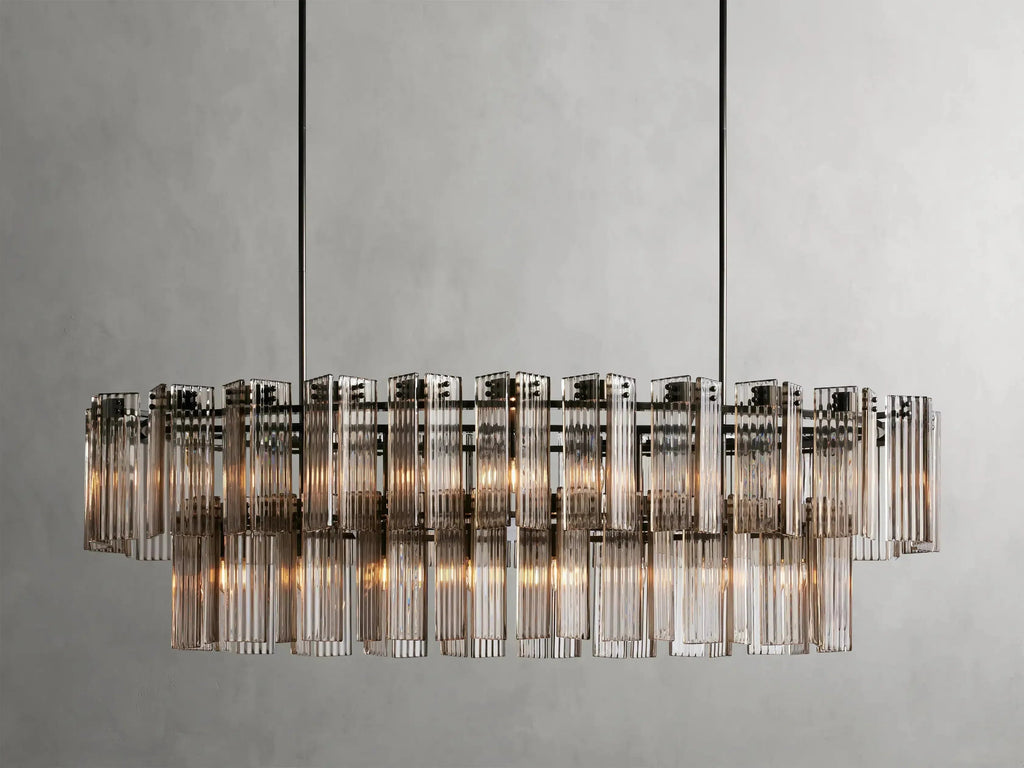 Delsie Oval Art Glass Chandelier 51''63''72''L