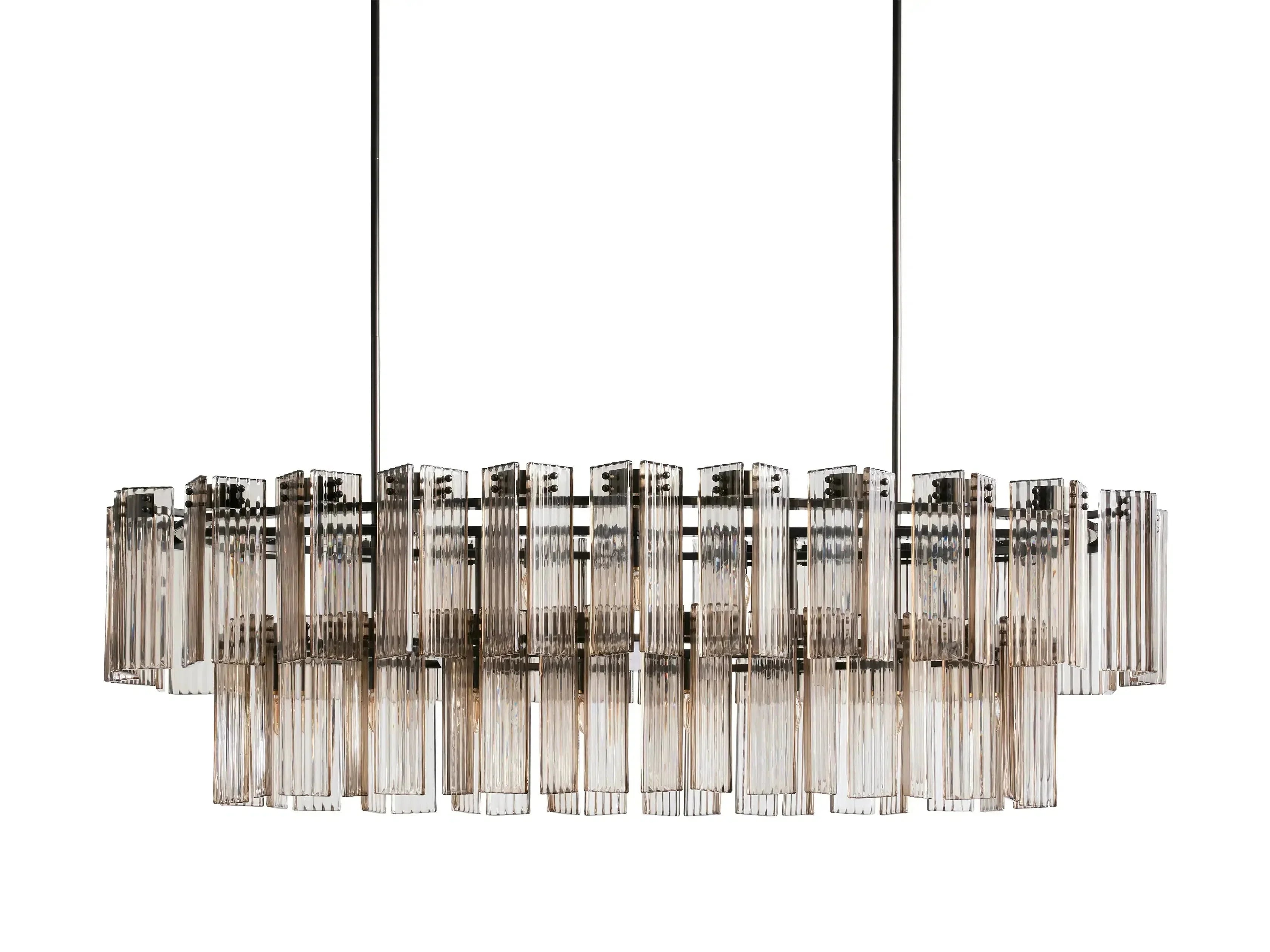 Delsie Oval Art Glass Chandelier 51''63''72''L