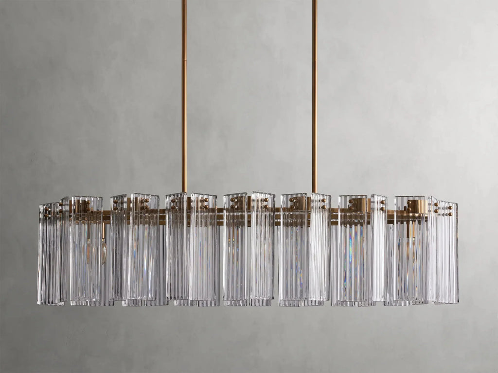 Delsie Oval Art Glass Chandelier 51''63''72''L