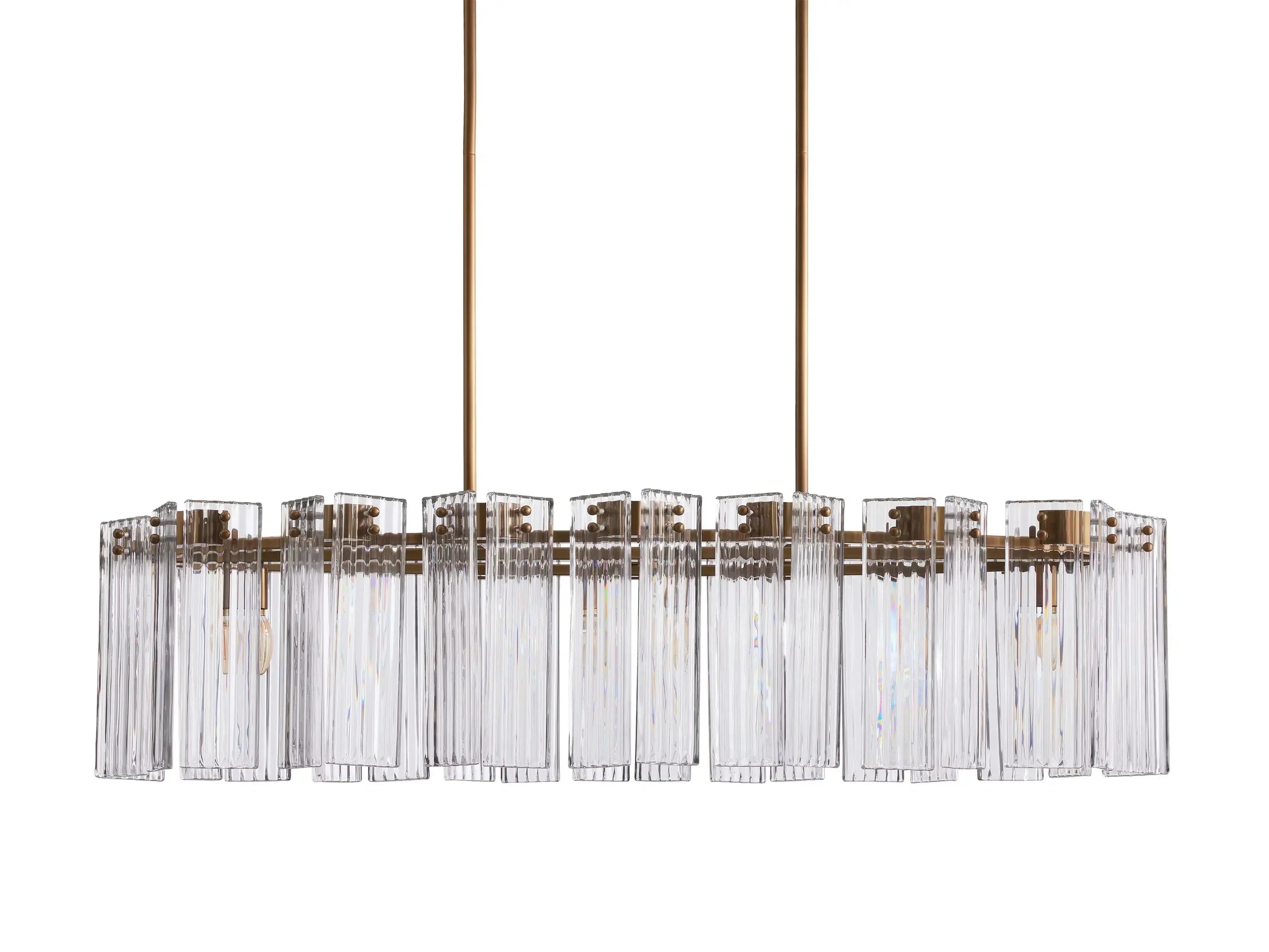 Delsie Oval Art Glass Chandelier 51''63''72''L