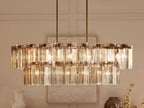 Delsie Oval Art Glass Chandelier 51''63''72''L