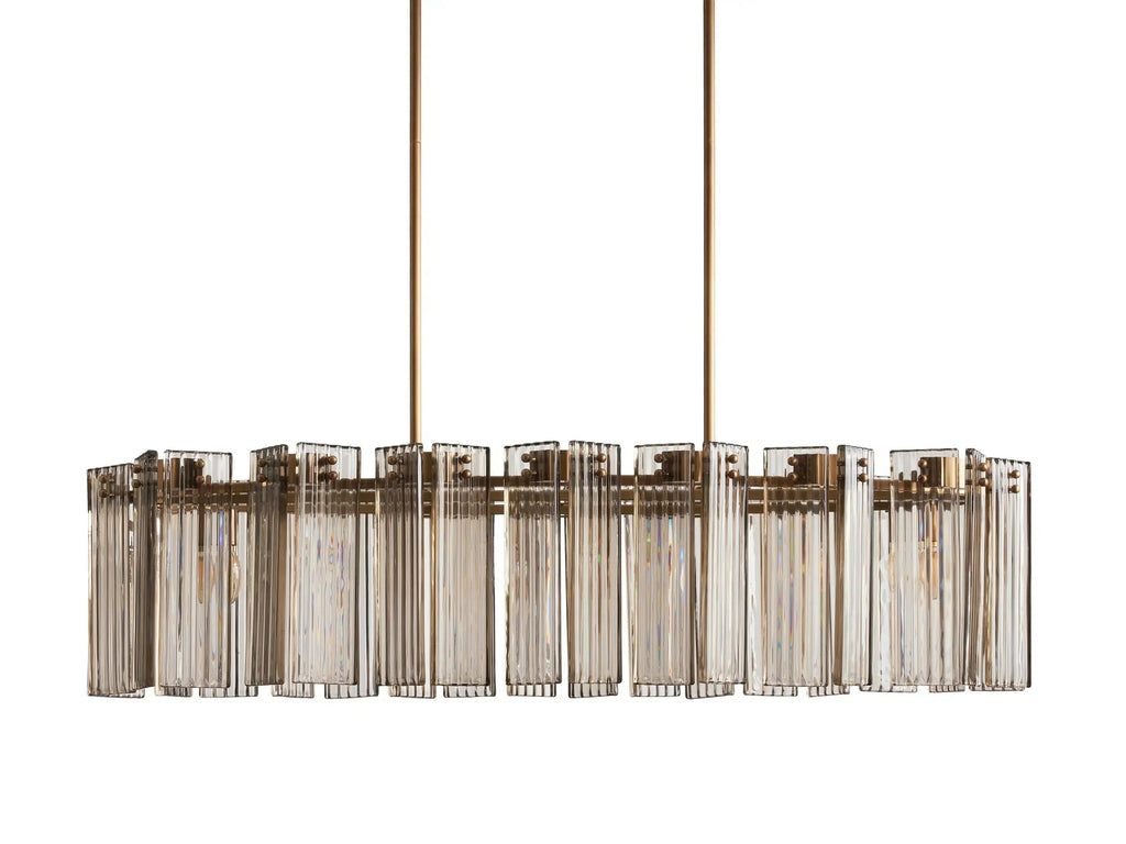 Delsie Oval Art Glass Chandelier 51''63''72''L