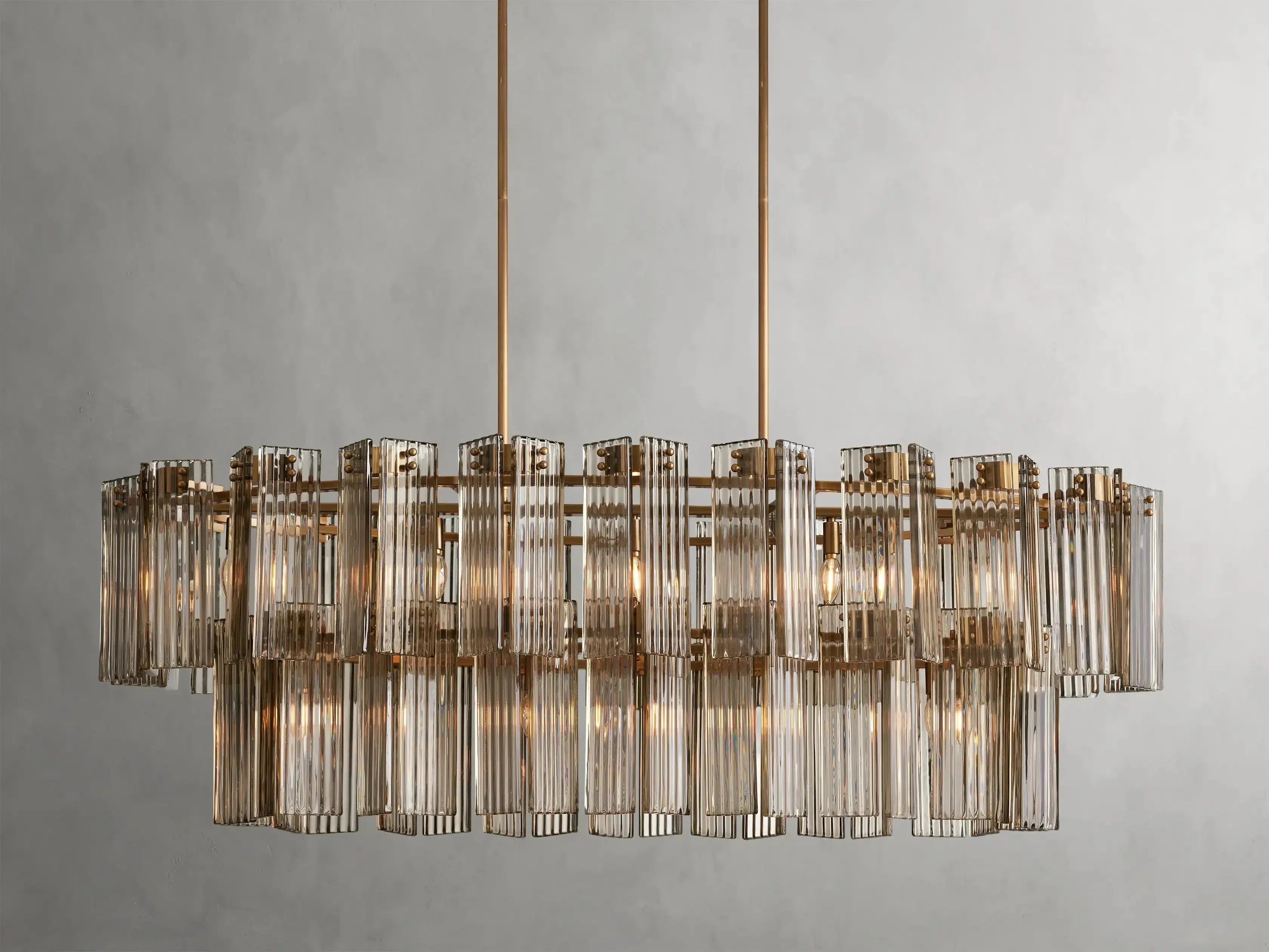 Delsie Oval Art Glass Chandelier 51''63''72''L