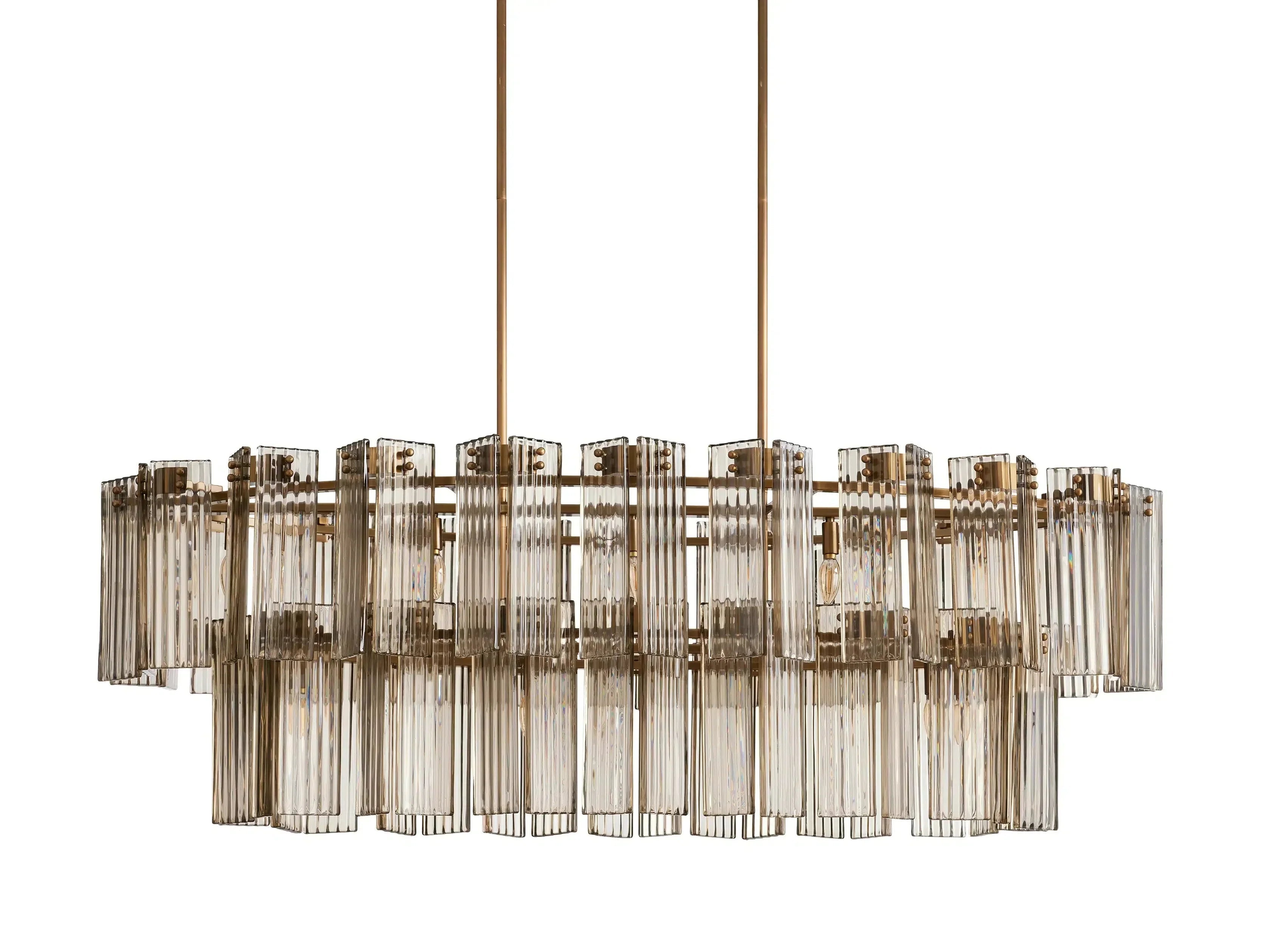 Delsie Oval Art Glass Chandelier 51''63''72''L