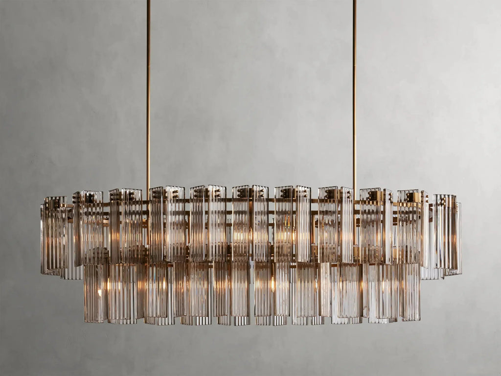 Delsie Oval Art Glass Chandelier 51''63''72''L