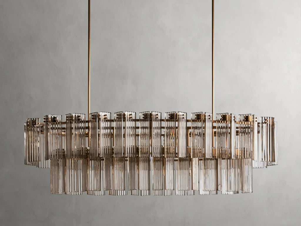 Delsie Oval Art Glass Chandelier 51''63''72''L