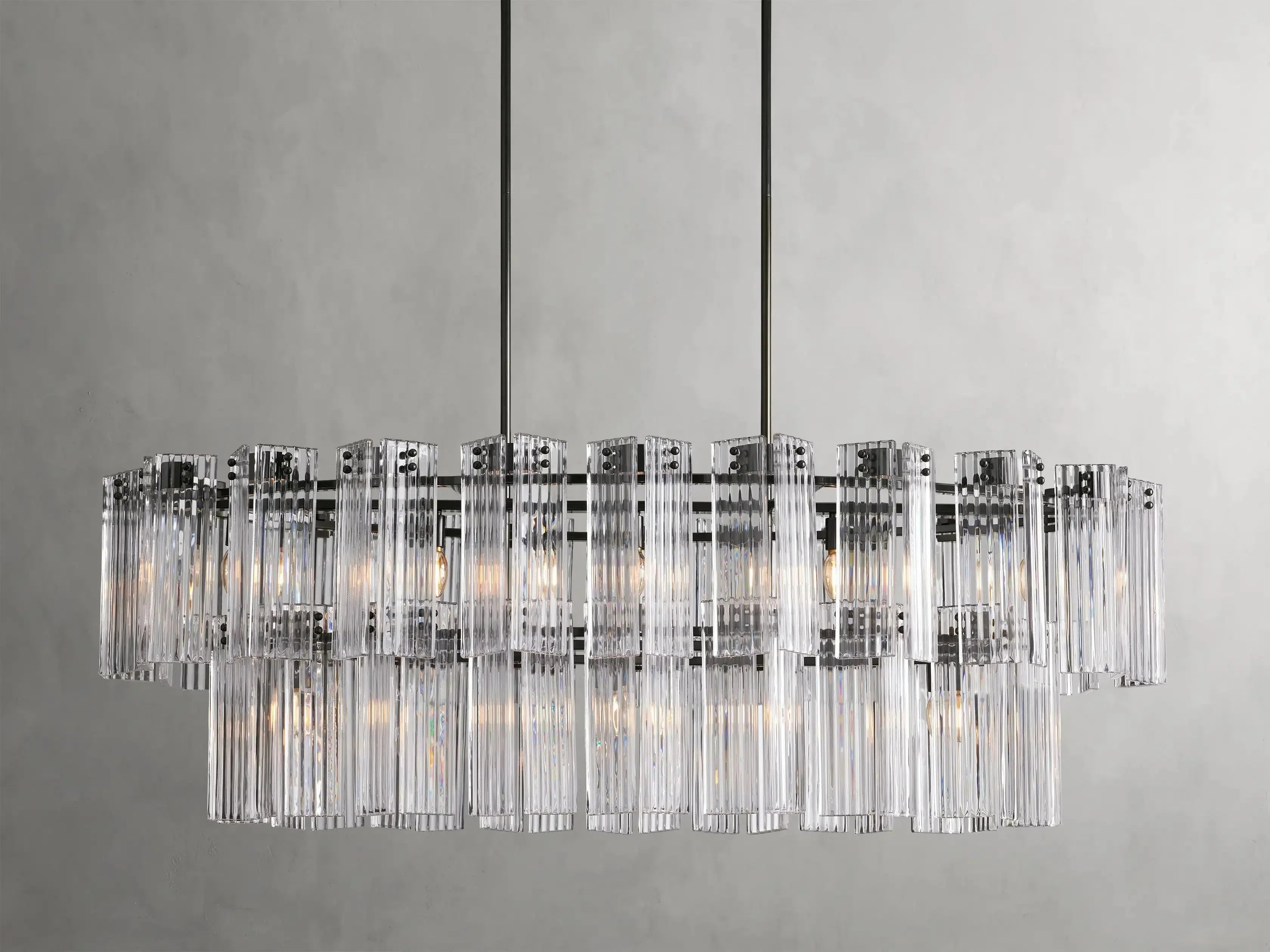 Delsie Oval Art Glass Chandelier 51''63''72''L