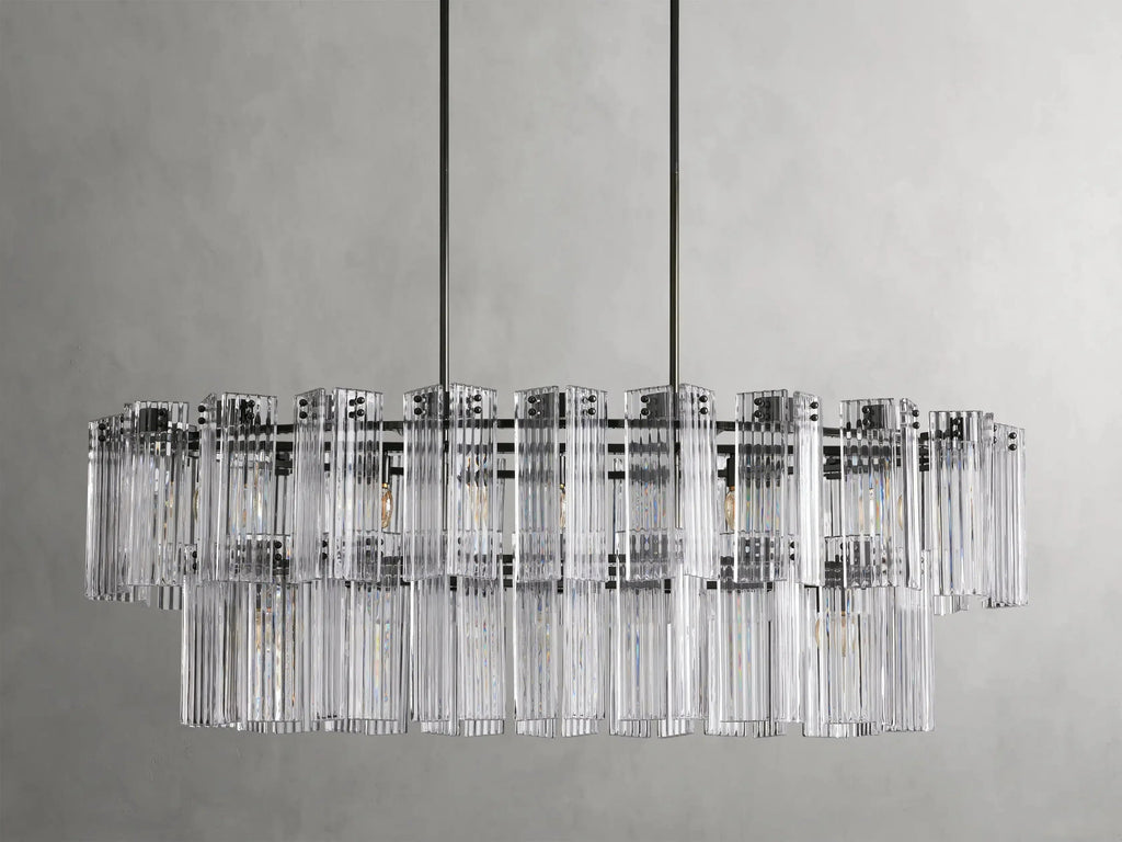 Delsie Oval Art Glass Chandelier 51''63''72''L