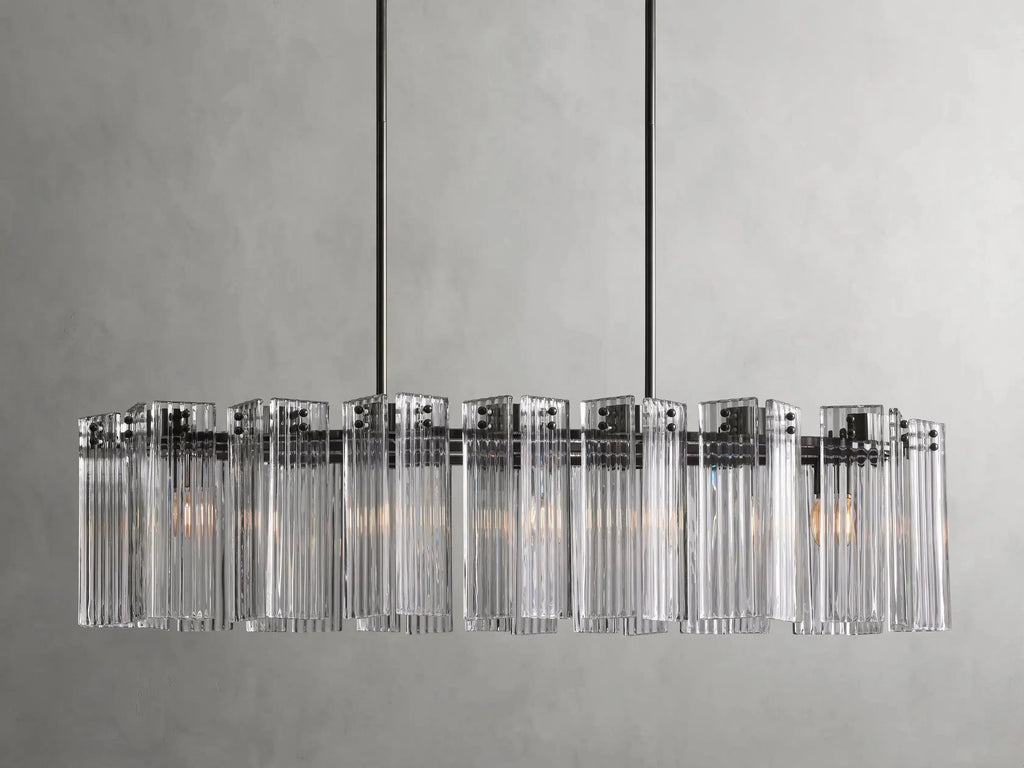 Delsie Oval Art Glass Chandelier 51''63''72''L