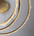 Quartz Leti multiple Round Chandlier by Bling Lighting Studio