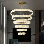 Ecliptica Spiral Alabaster Chandelier by Bling Lighting Studio