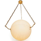 Large 'Atlas' Alabaster Suspension Lamp by Denis de la Mesiere