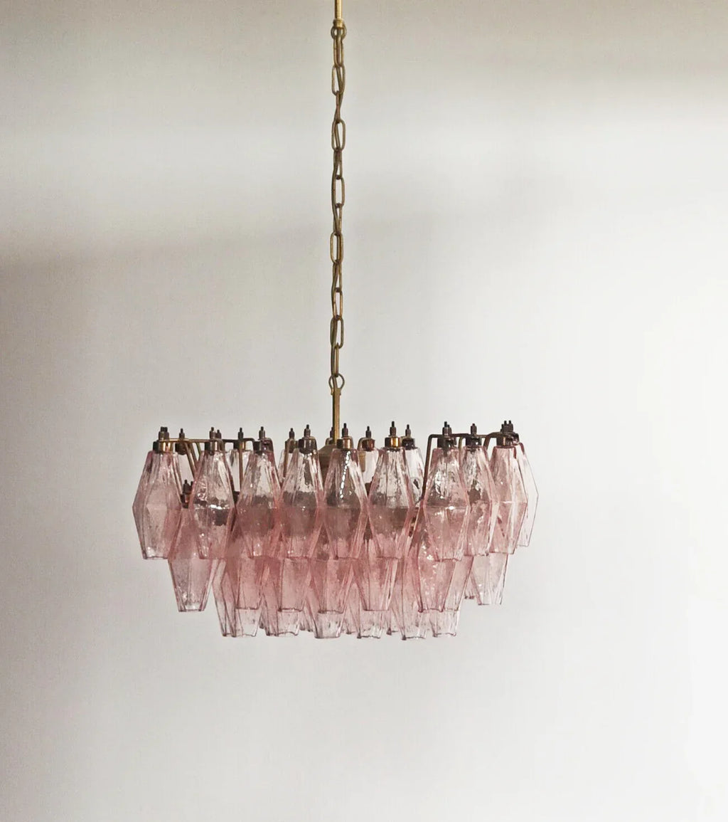 Poliedri Murano Pink Chandelier product image