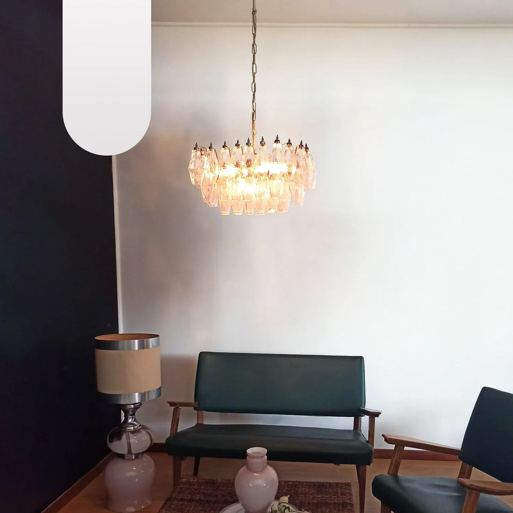 Poliedri Murano Pink Chandelier product image