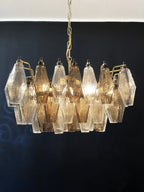 Poliedri Murano Transparent Smoked Chandelier product image