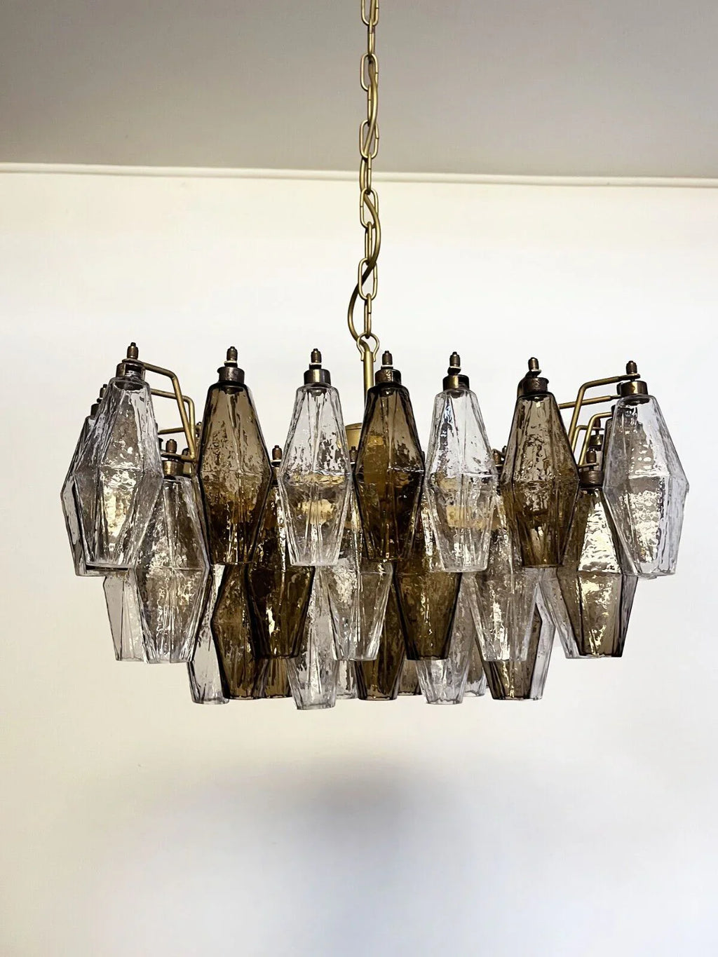 Poliedri Murano Transparent Smoked Chandelier product image