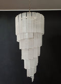 Murano Chandelier | 83 White Spiral Glasses by Bling Lighting Studio