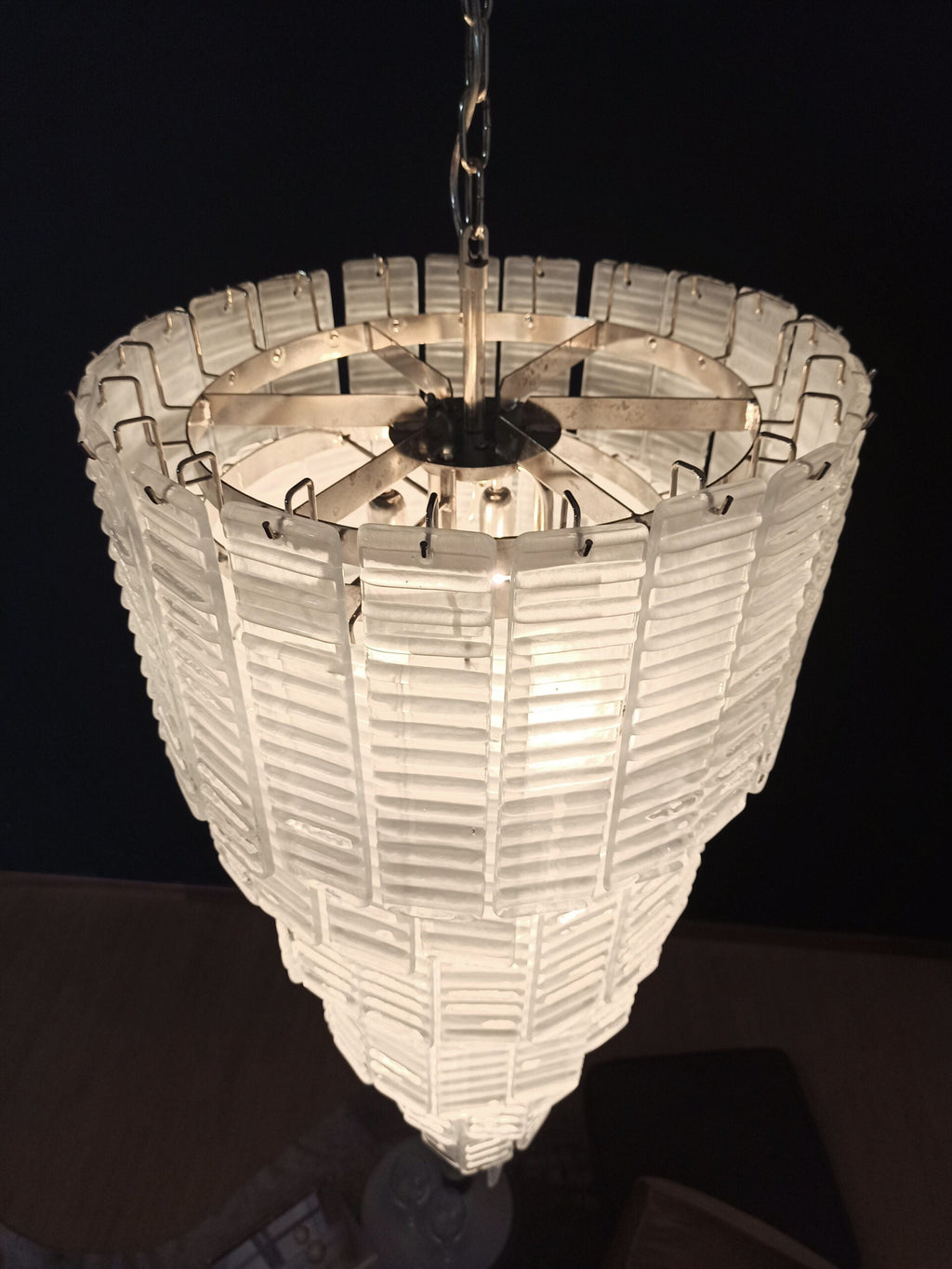 Murano Chandelier | 83 White Spiral Glasses detail by Bling Lighting Studio