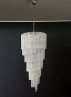 Murano Chandelier | 83 White Spiral Glasses detail by Bling Lighting Studio