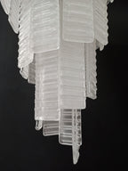 Murano Chandelier | 83 White Spiral Glasses detail by Bling Lighting Studio
