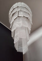 Murano Chandelier | 83 White Spiral Glasses detail by Bling Lighting Studio