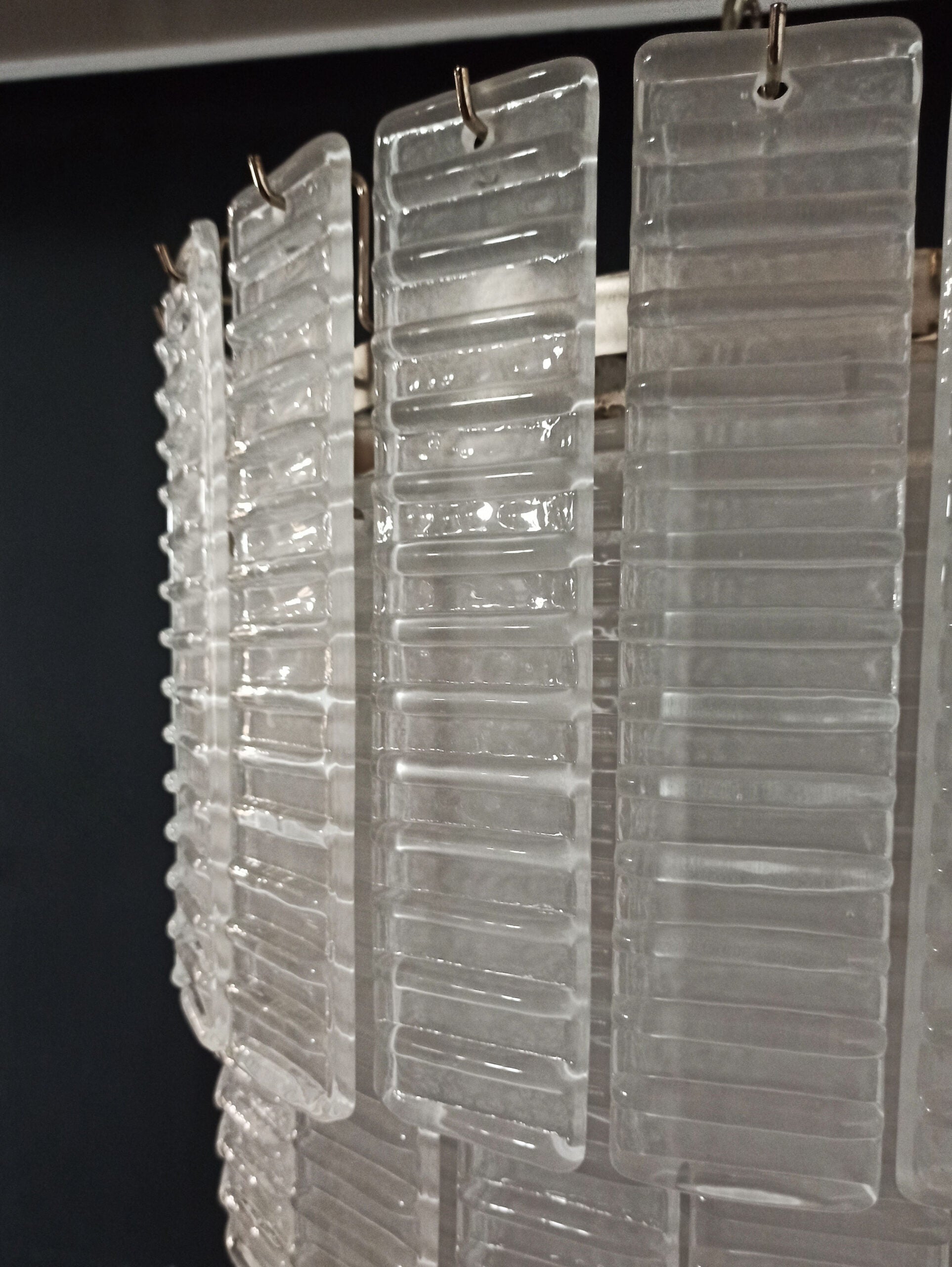 Murano Chandelier | 83 White Spiral Glasses detail by Bling Lighting Studio