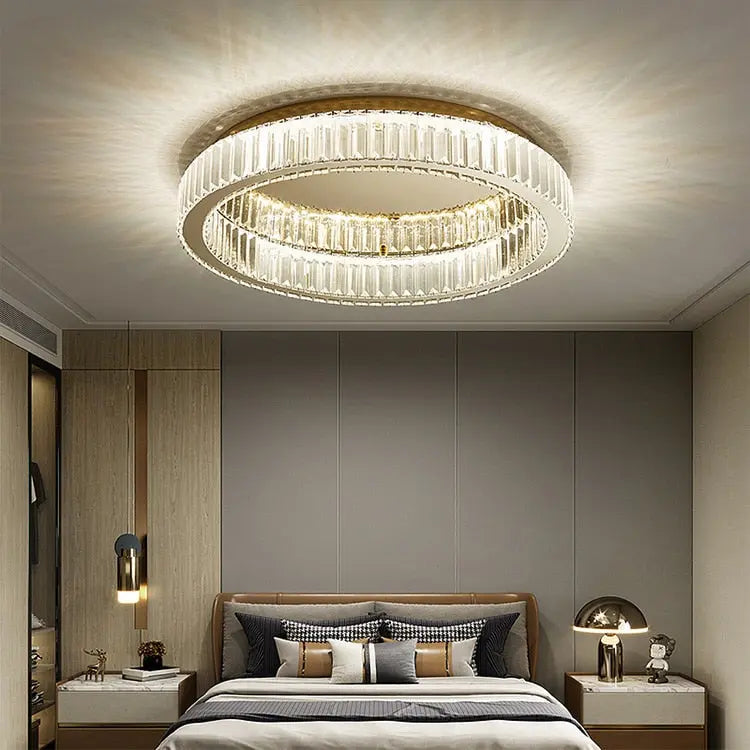 Elizza Flush Mount Crystal Chandelier - Bling Lighting Studio