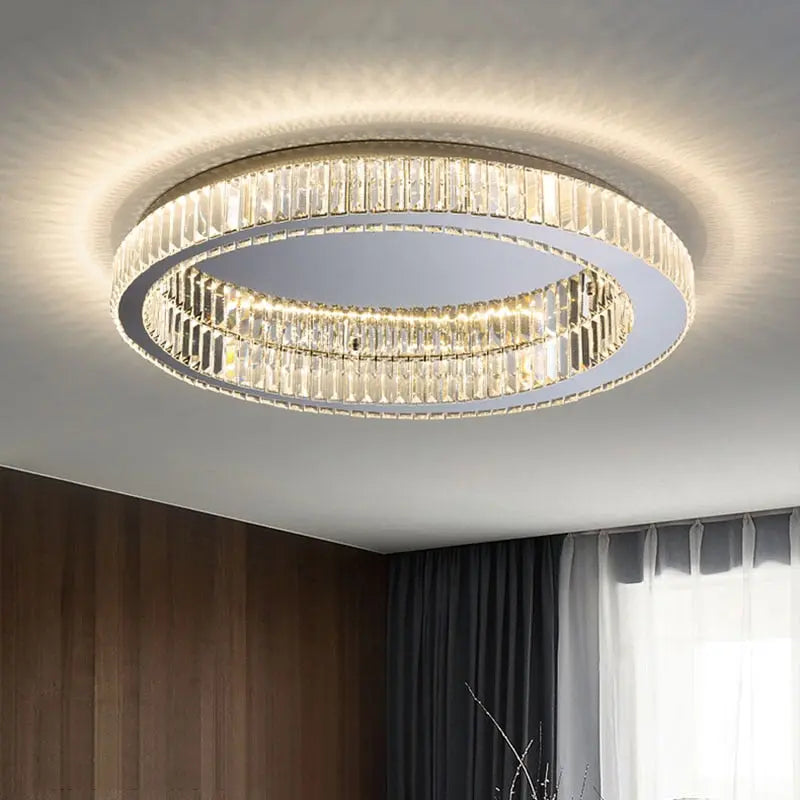 Elizza Flush Mount Crystal Chandelier - Bling Lighting Studio