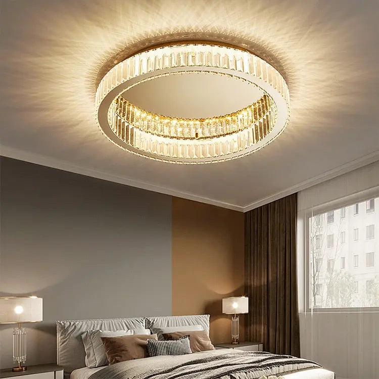 Elizza Flush Mount Crystal Chandelier - Bling Lighting Studio