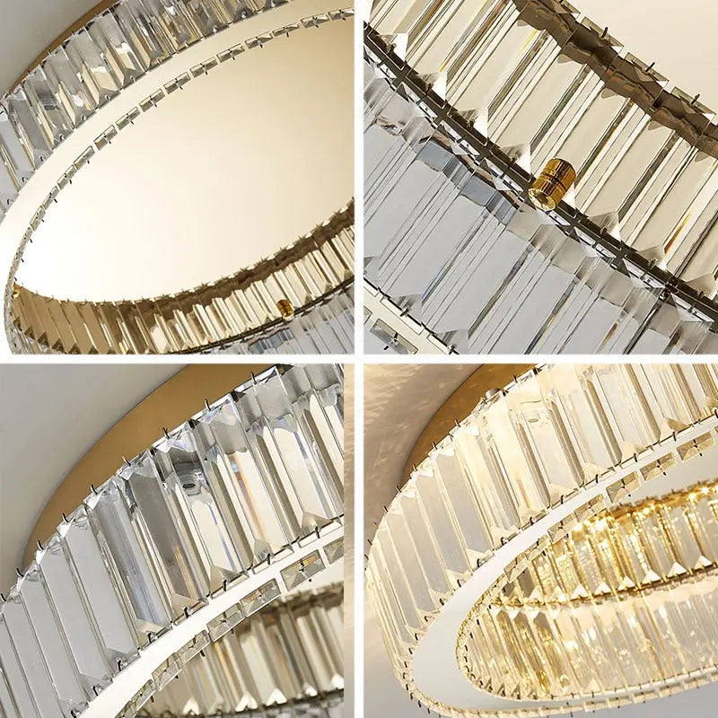 Elizza Flush Mount Crystal Chandelier - Bling Lighting Studio