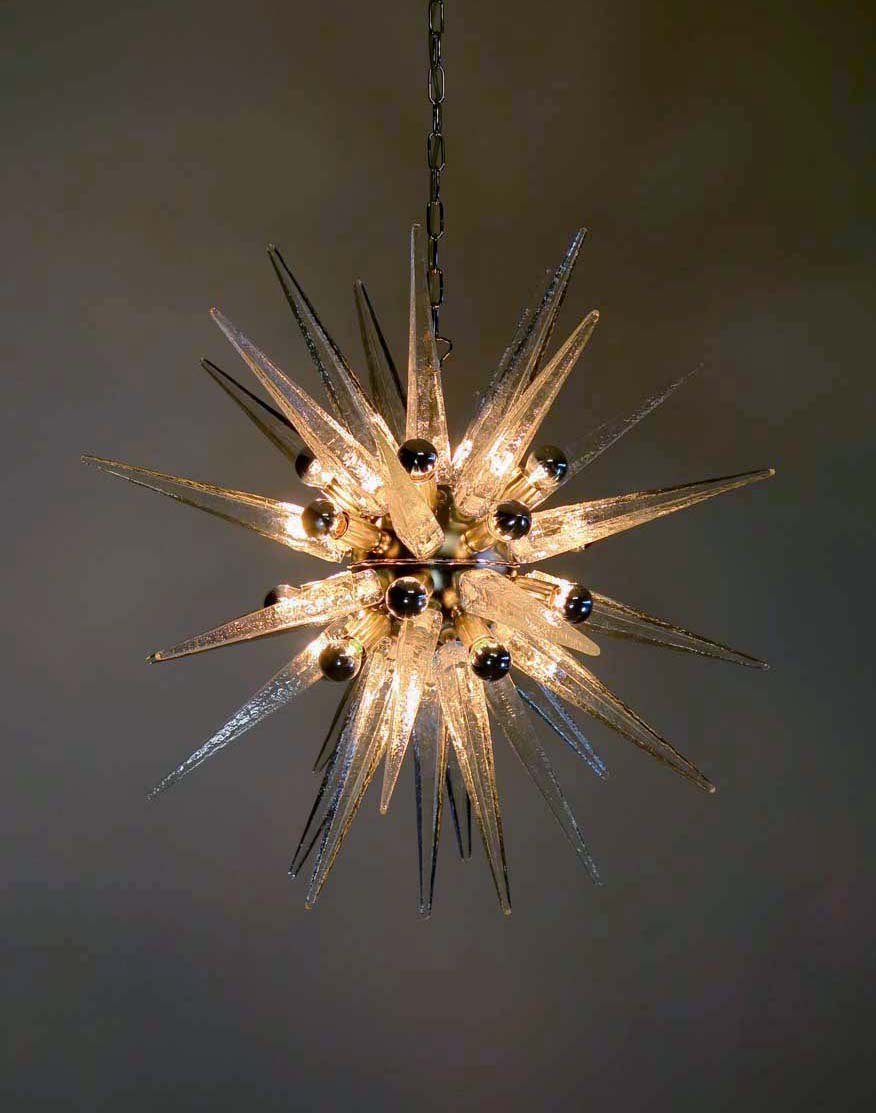 Murano Chandelier | 31 Clear Sputnik detail by Bling Lighting Studio