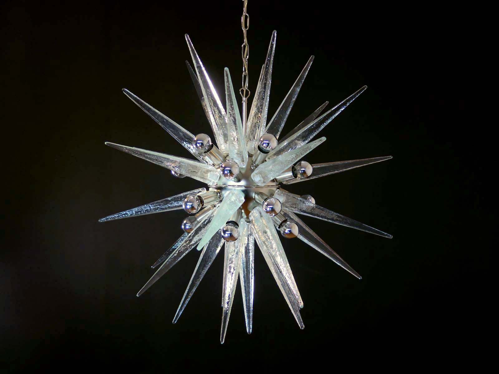 Murano Chandelier | 31 Clear Sputnik detail by Bling Lighting Studio