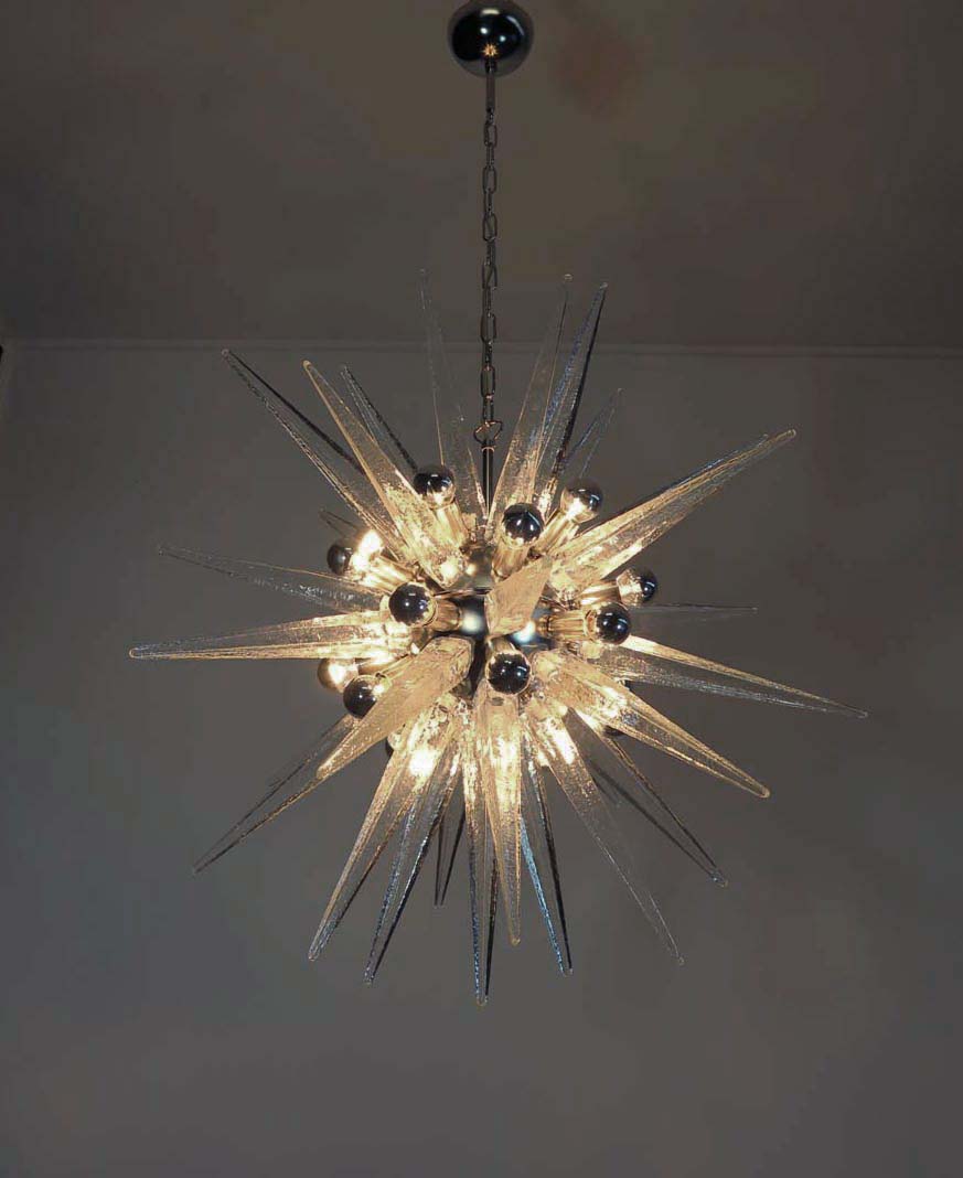 Murano Chandelier | 31 Clear Sputnik detail by Bling Lighting Studio